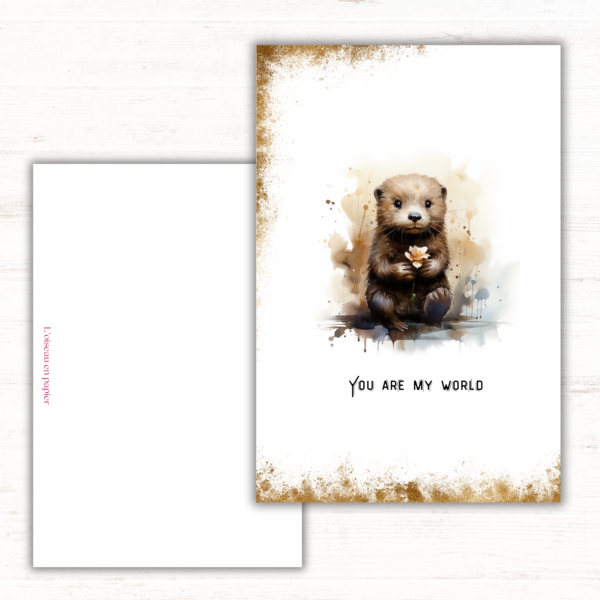 You are my world, otter, valentijnskaart