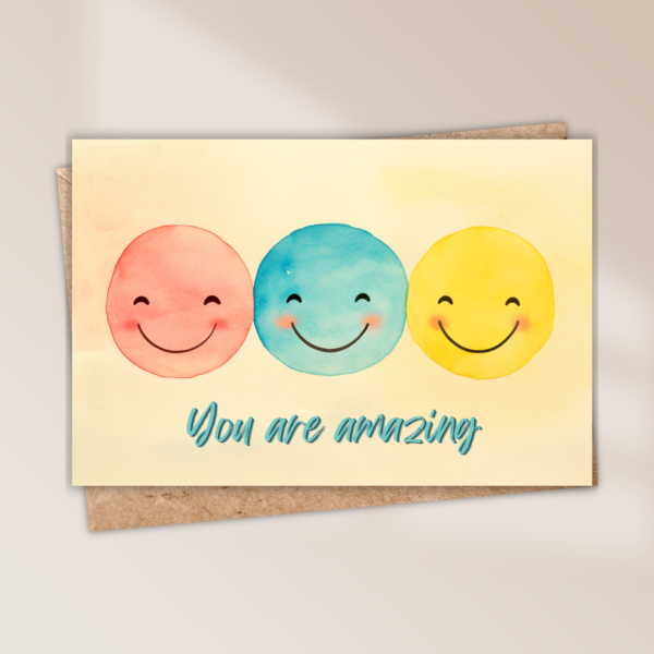 Vrolijke Emojis Aquarel Waarderingskaart