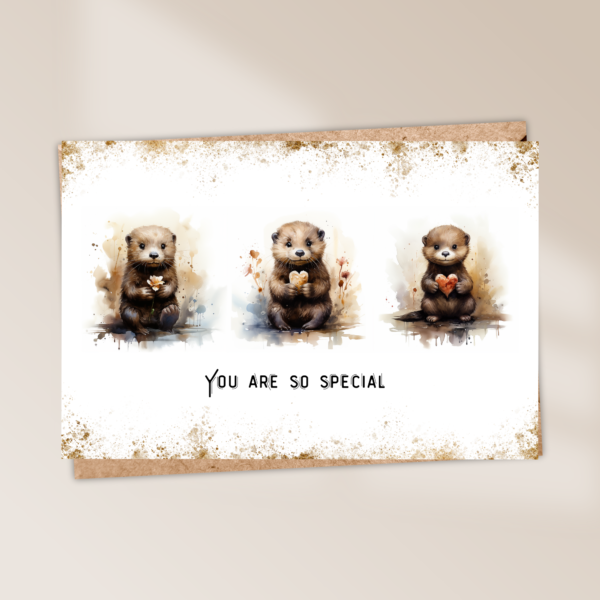 Betoverende Otter Trio Speciale Wenskaart