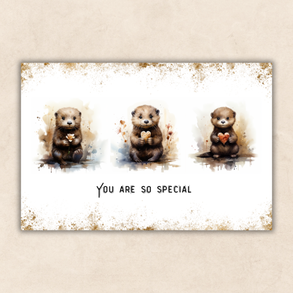Betoverende Otter Trio Speciale Wenskaart